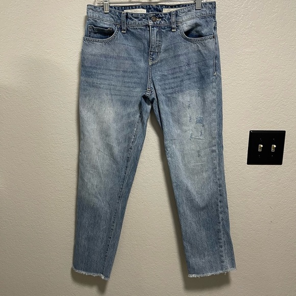 Anthropologie Pilcro and Letterpress Hyphen Jeans Light Wash Raw Hem Size 27 - Picture 2 of 10
